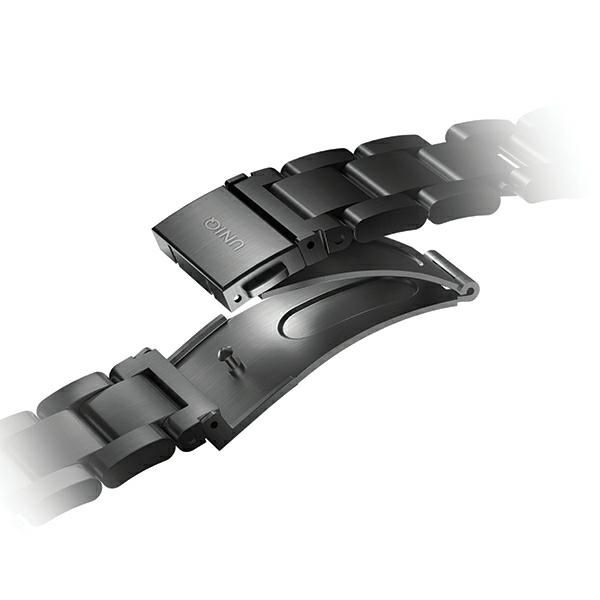 Kryt UNIQ Osta strap Apple Watch 4/5/6/7/SE/8/9/Ultra 44/45/49mm Stainless Steel black/midnight black