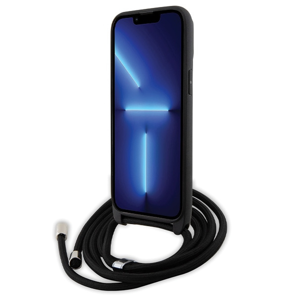 Kryt Karl Lagerfeld KLHCP14XSAKCPSK Apple iPhone 14 Pro Max hardcase Crossbody Saffiano Metal Pin black