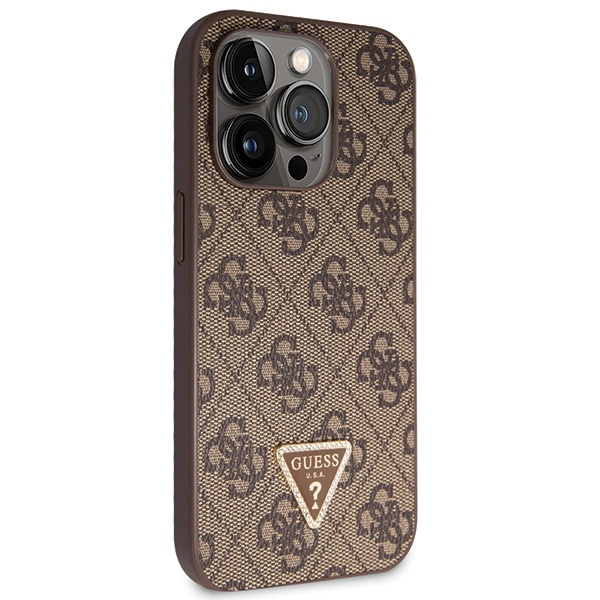 Kryt Guess GUHCP14LP4TDSCPW Apple iPhone 14 Pro hardcase Crossbody 4G Metal Logo brown