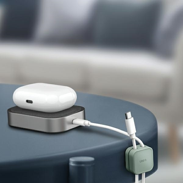 Kryt UNIQ Pod self-adhesive cable organiser charcoal dark grey [8pcs]