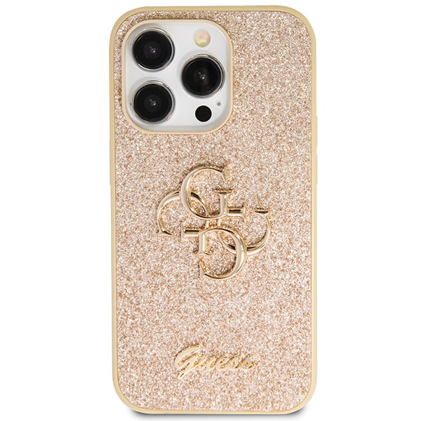 Kryt Guess GUHCP14LHG4SGD Apple iPhone 14 Pro hardcase Glitter Script Big 4G gold
