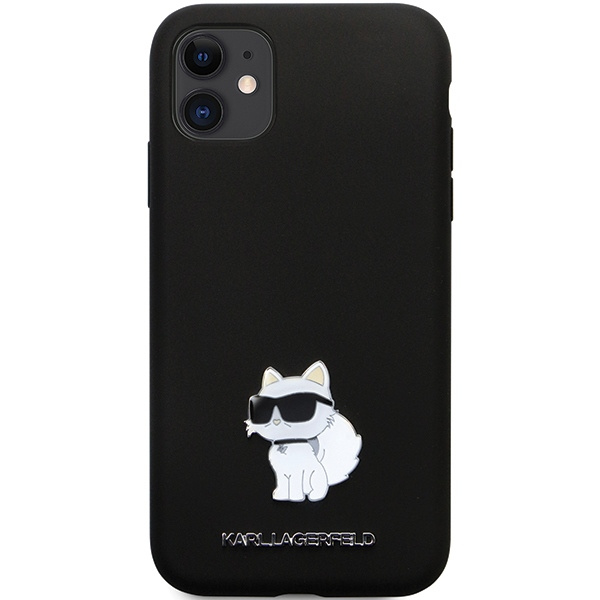 Kryt Karl Lagerfeld KLHCN61SMHCNPK iPhone 11/XR hardcase Silicone C Metal Pin black