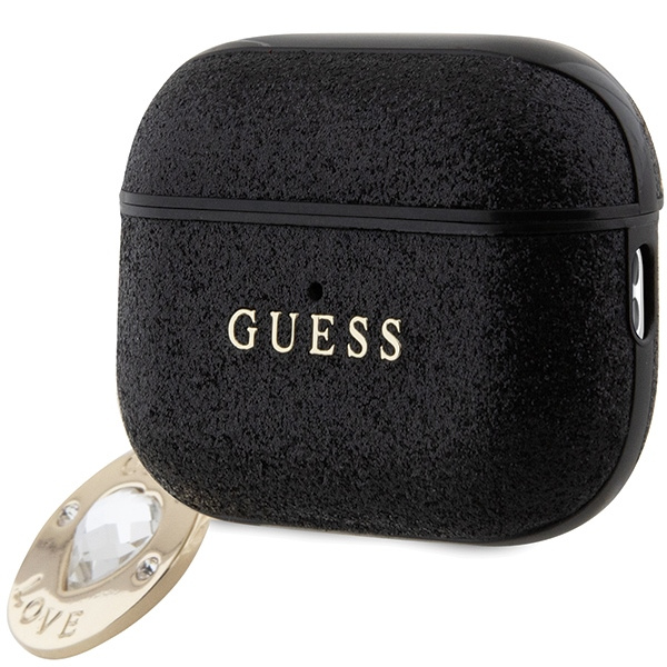Kryt Guess GUAP2PGEHCDK AirPods Pro 2 cover Fixed Glitter Heart Diamond Charm black