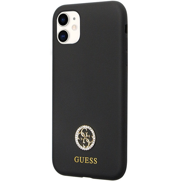 Kryt Guess GUHCN614DGPK Apple iPhone 11/XR hardcase Silicone Logo Strass 4G black