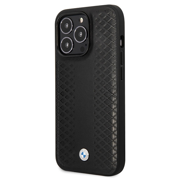Kryt BMW BMHCP14L22RFGK Apple iPhone 14 Pro Leather Diamond Pattern black