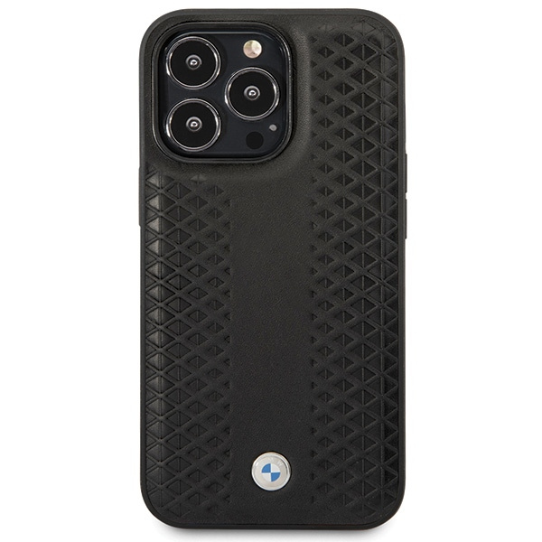 Kryt BMW BMHCP14L22RFGK Apple iPhone 14 Pro Leather Diamond Pattern black