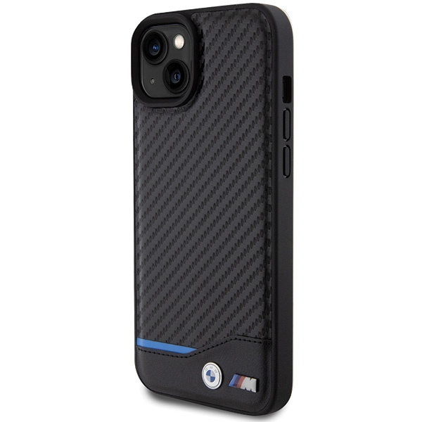 Kryt BMW BMHCP15M22NBCK Apple iPhone 15 Plus / 14 Plus Leather Carbon black