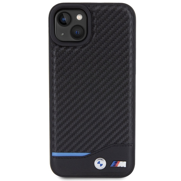 Kryt BMW BMHCP15M22NBCK Apple iPhone 15 Plus / 14 Plus Leather Carbon black