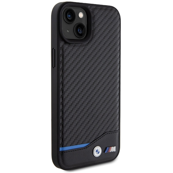 Kryt BMW BMHCP15M22NBCK Apple iPhone 15 Plus / 14 Plus Leather Carbon black
