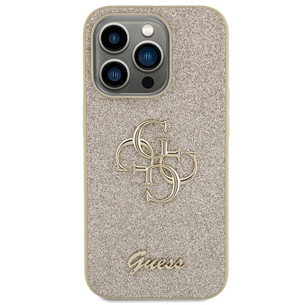 Kryt Guess GUHCP15LHG4SGD Apple iPhone 15 Pro hardcase Glitter Script Big 4G gold
