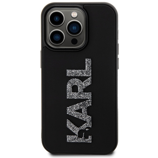 Kryt Karl Lagerfeld KLHCP15L3DMBKCK Apple iPhone 15 Pro hardcase 3D Rubber Glitter Logo black