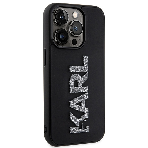 Kryt Karl Lagerfeld KLHCP15L3DMBKCK Apple iPhone 15 Pro hardcase 3D Rubber Glitter Logo black