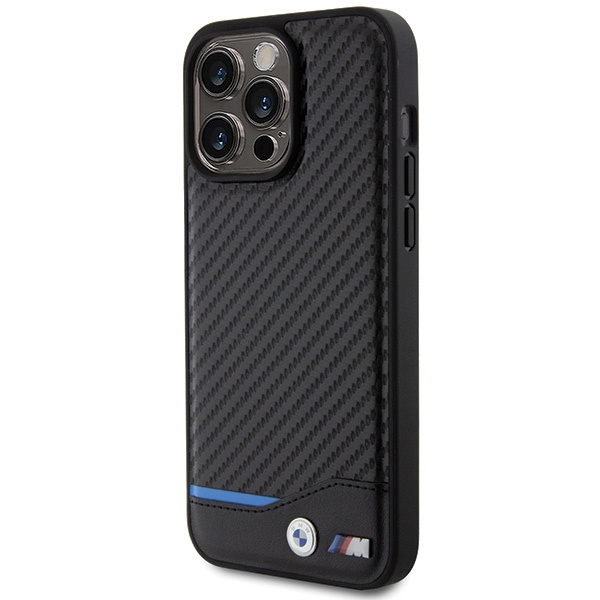 Kryt BMW BMHCP15X22NBCK Apple iPhone 15 Pro Max Leather Carbon black