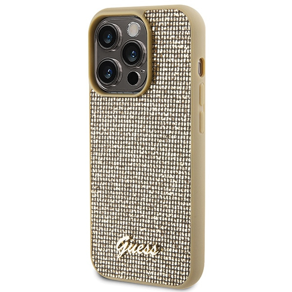 Kryt Guess GUHCP15LPMSDGSD Apple iPhone 15 Pro hardcase Disco Metal Script gold