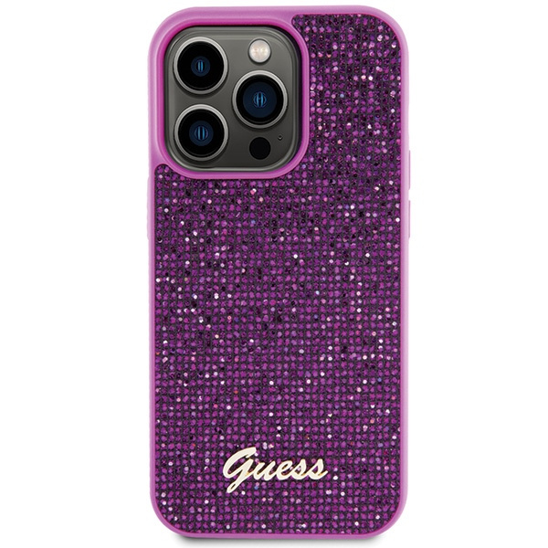 Kryt Guess GUHCP15LPMSDGSF Apple iPhone 15 Pro hardcase Disco Metal Script fuschia
