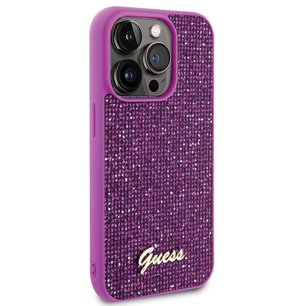 Kryt Guess GUHCP15LPMSDGSF Apple iPhone 15 Pro hardcase Disco Metal Script fuschia