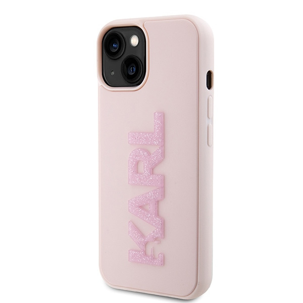 Kryt Karl Lagerfeld KLHCP15M3DMBKCP Apple iPhone 15 Plus / 14 Plus hardcase 3D Rubber Glitter Logo pink