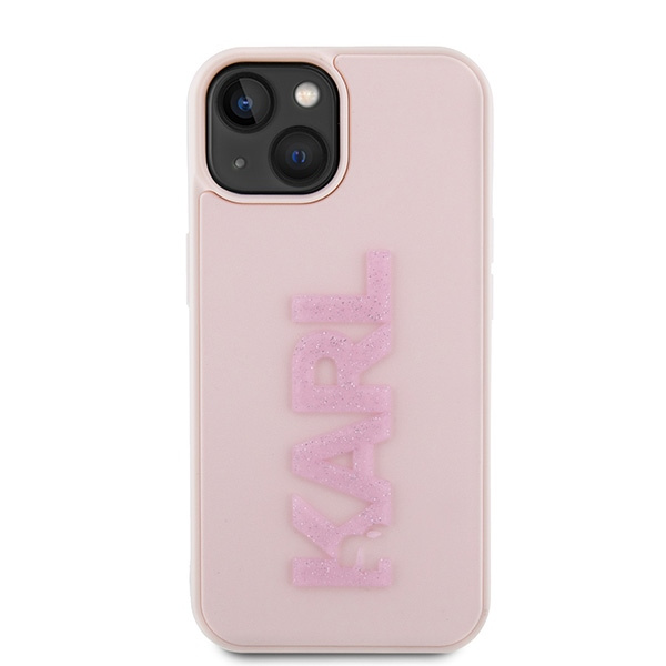 Kryt Karl Lagerfeld KLHCP15M3DMBKCP Apple iPhone 15 Plus / 14 Plus hardcase 3D Rubber Glitter Logo pink