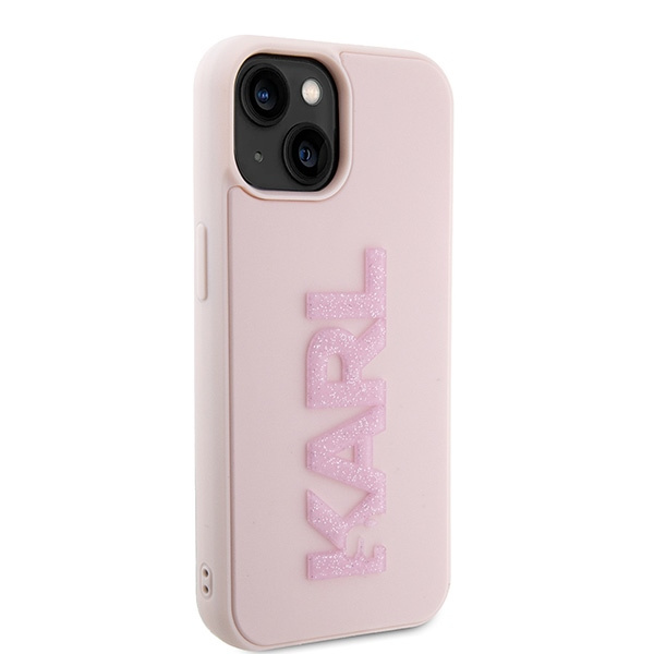 Kryt Karl Lagerfeld KLHCP15M3DMBKCP Apple iPhone 15 Plus / 14 Plus hardcase 3D Rubber Glitter Logo pink