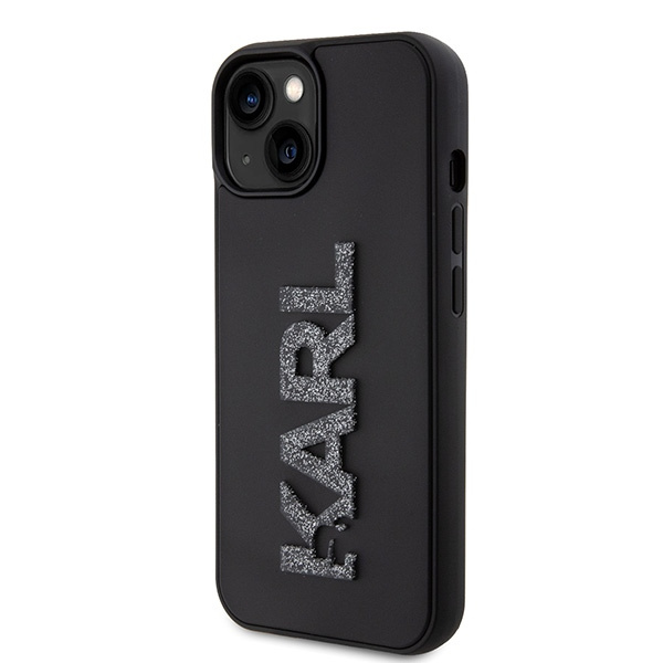 Kryt Karl Lagerfeld KLHCP15S3DMBKCK Apple iPhone 15 hardcase 3D Rubber Glitter Logo black