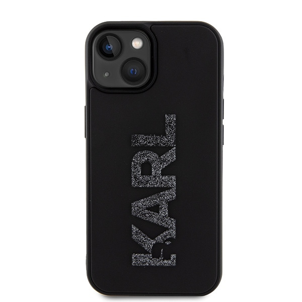 Kryt Karl Lagerfeld KLHCP15S3DMBKCK Apple iPhone 15 hardcase 3D Rubber Glitter Logo black