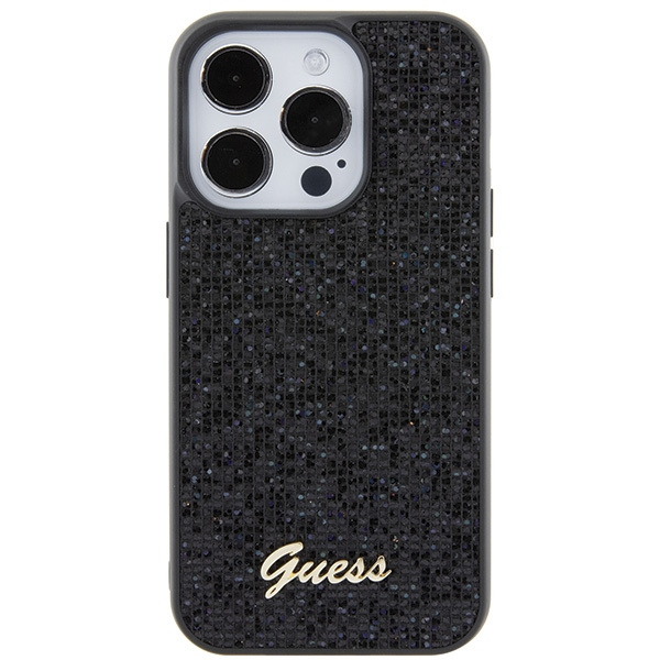 Kryt Guess GUHCP15LPMSDGSK Apple iPhone 15 Pro hardcase Disco Metal Script black