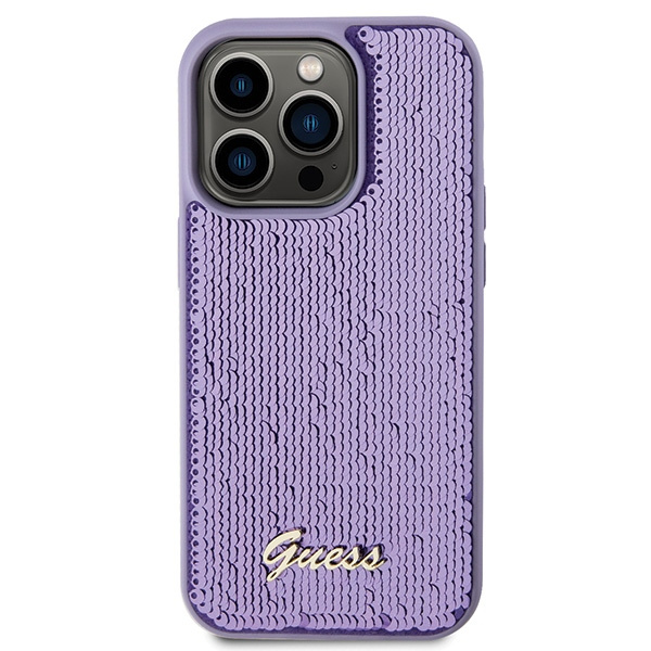 Kryt Guess GUHCP15LPSFDGSU Apple iPhone 15 Pro hardcase Sequin Script Metal purple