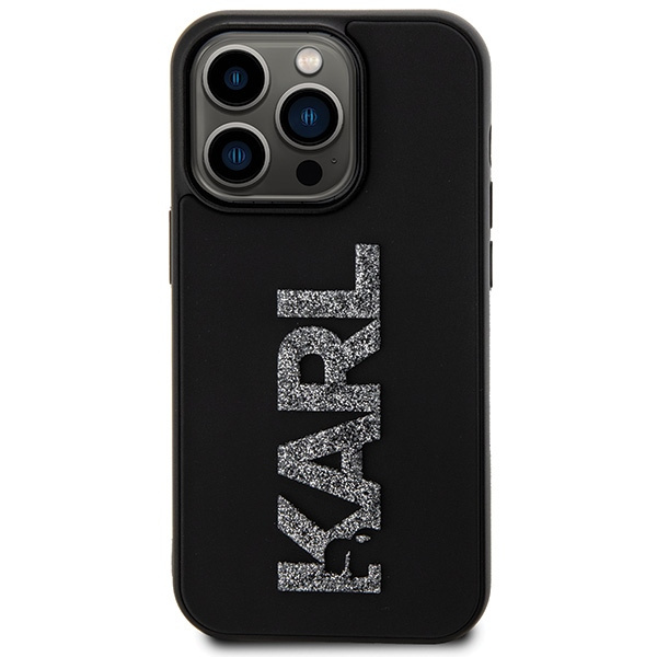 Kryt Karl Lagerfeld KLHCP15X3DMBKCK Apple iPhone 15 Pro Max hardcase 3D Rubber Glitter Logo black