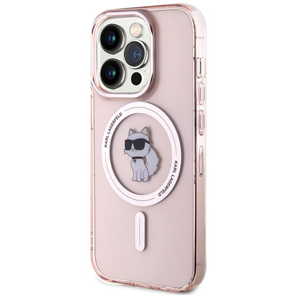 Kryt Karl Lagerfeld KLHMP15LHFCCNOP Apple iPhone 15 Pro hardcase IML Choupette MagSafe pink