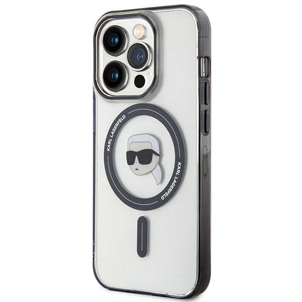 Kryt Karl Lagerfeld KLHMP15LHKHNOTK Apple iPhone 15 Pro hardcase IML Karl`s Head MagSafe transparent