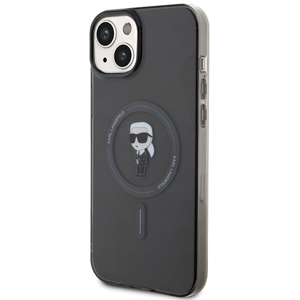 Kryt Karl Lagerfeld KLHMP15MHFCKNOK Apple iPhone 15 Plus / 14 Plus hardcase IML Ikonik MagSafe black