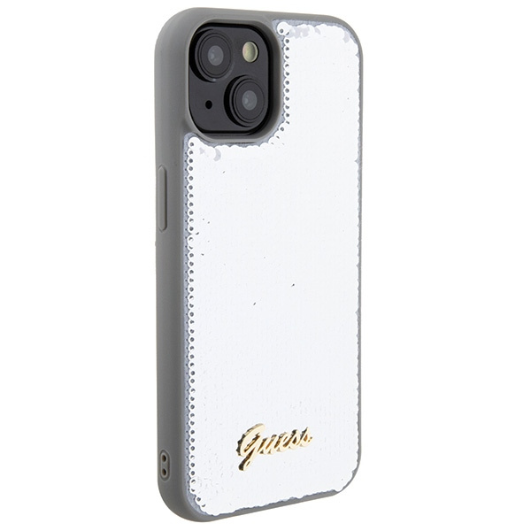 Kryt Guess GUHCP15SPSFDGSS Apple iPhone 15 hardcase Sequin Script Metal silver