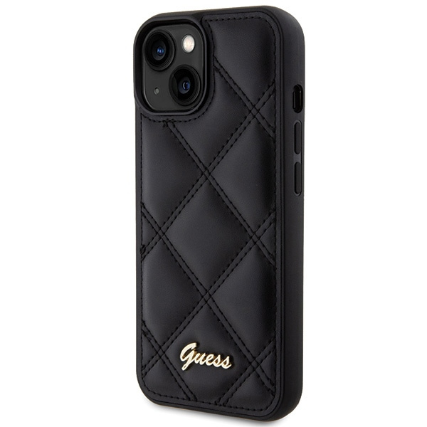 Kryt Guess GUHCP15SPSQSQSK Apple iPhone 15 hardcase Quilted Metal Logo black