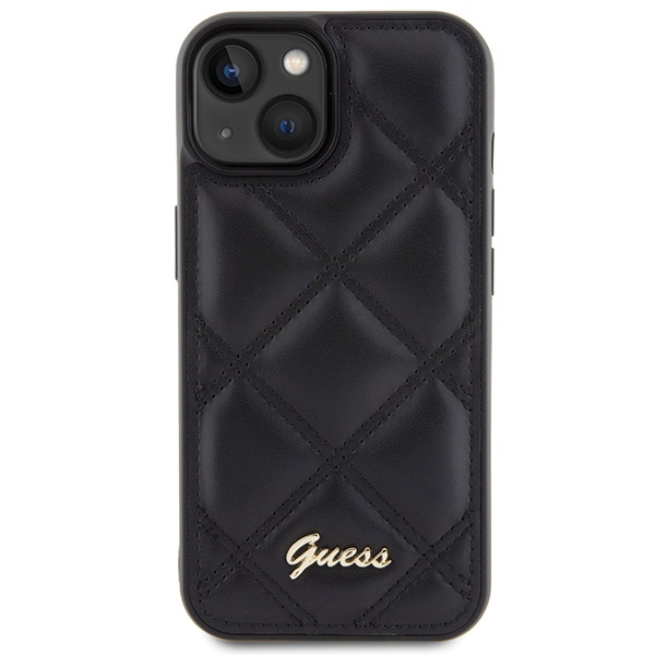 Kryt Guess GUHCP15SPSQSQSK Apple iPhone 15 hardcase Quilted Metal Logo black