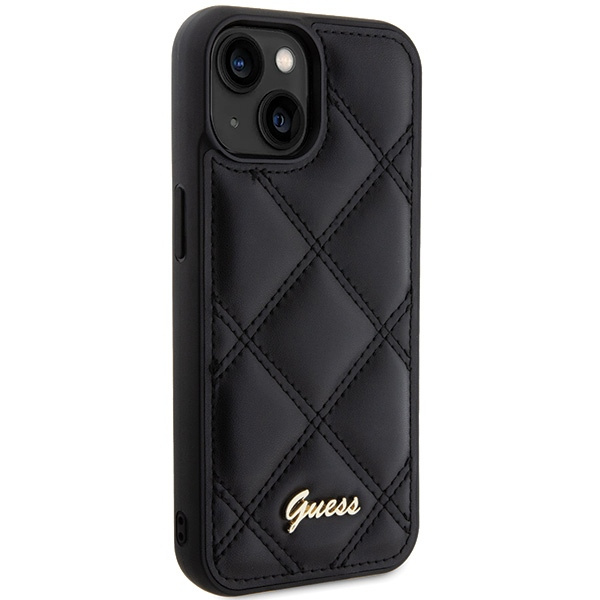 Kryt Guess GUHCP15SPSQSQSK Apple iPhone 15 hardcase Quilted Metal Logo black