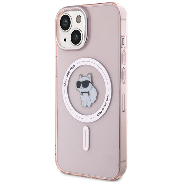 Kryt Karl Lagerfeld KLHMP15SHFCCNOP Apple iPhone 15 hardcase IML Choupette MagSafe pink