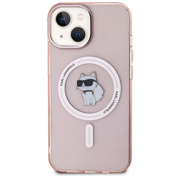 Kryt Karl Lagerfeld KLHMP15SHFCCNOP Apple iPhone 15 hardcase IML Choupette MagSafe pink