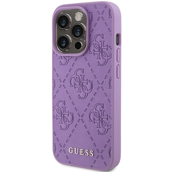 Kryt Guess GUHCP15XP4EPMU Apple iPhone 15 Pro Max hardcase Leather 4G Stamped light purple