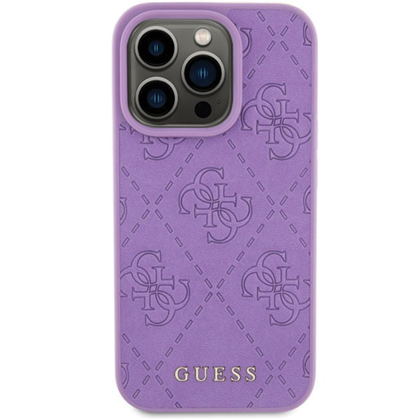 Kryt Guess GUHCP15XP4EPMU Apple iPhone 15 Pro Max hardcase Leather 4G Stamped light purple