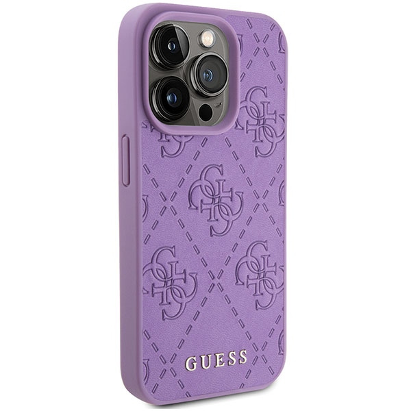 Kryt Guess GUHCP15XP4EPMU Apple iPhone 15 Pro Max hardcase Leather 4G Stamped light purple