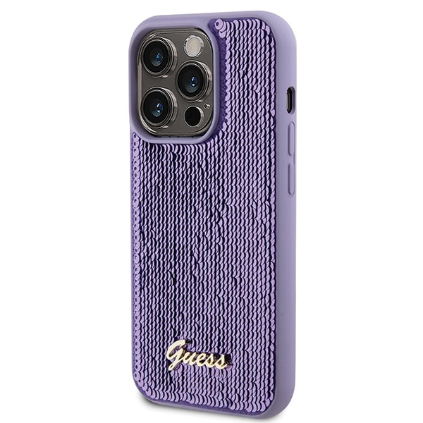 Kryt Guess GUHCP15XPSFDGSU Apple iPhone 15 Pro Max hardcase Sequin Script Metal purple