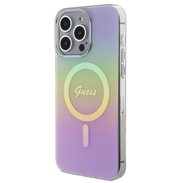 Kryt Guess GUHMP15LHITSP Apple iPhone 15 Pro hardcase IML Iridescent MagSafe pink