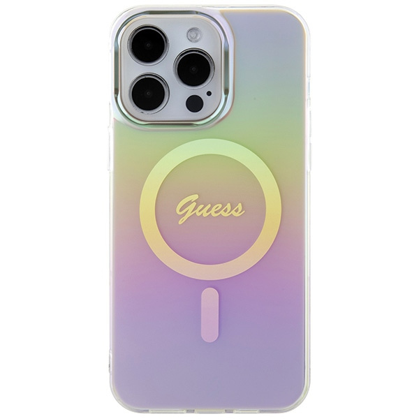 Kryt Guess GUHMP15LHITSP Apple iPhone 15 Pro hardcase IML Iridescent MagSafe pink