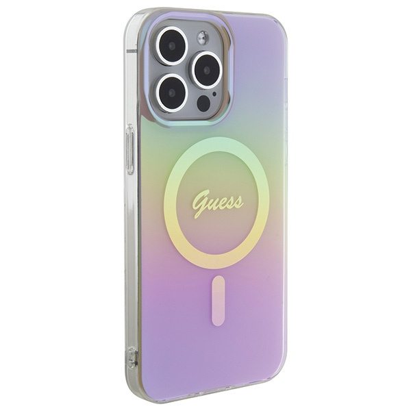 Kryt Guess GUHMP15LHITSP Apple iPhone 15 Pro hardcase IML Iridescent MagSafe pink