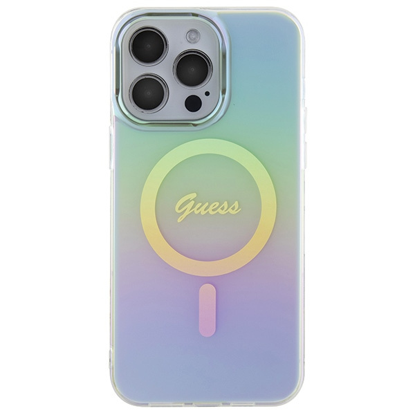 Kryt Guess GUHMP15LHITSQ Apple iPhone 15 Pro hardcase IML Iridescent MagSafe turquoise