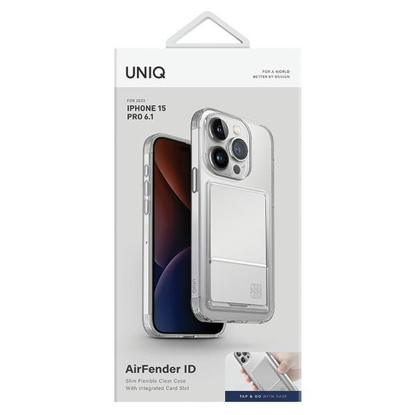 Kryt UNIQ Air Fender ID Apple iPhone 15 Pro Cardslot nude transparent