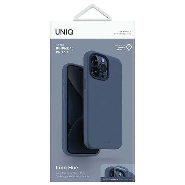 Kryt UNIQ Lino Hue Apple iPhone 15 Pro Max MagClick Charging navy blue
