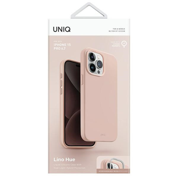 Kryt UNIQ Lino Hue Apple iPhone 15 Pro Max MagClick Charging blush pink