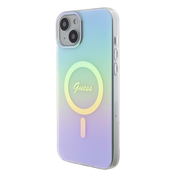 Kryt Guess GUHMP15MHITSQ Apple iPhone 15 Plus / 14 Plus hardcase IML Iridescent MagSafe turquoise