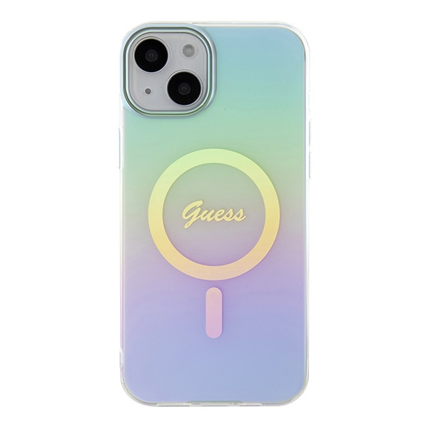 Kryt Guess GUHMP15MHITSQ Apple iPhone 15 Plus / 14 Plus hardcase IML Iridescent MagSafe turquoise